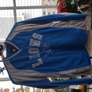 Detroit Lions NFL Jersey Size Medium Lined Long Sleeve Embroidery Logos Football